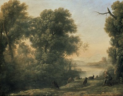 Flusslandschaft mit Ziegenhirte, 17. Jahrhundert von Claude Lorrain